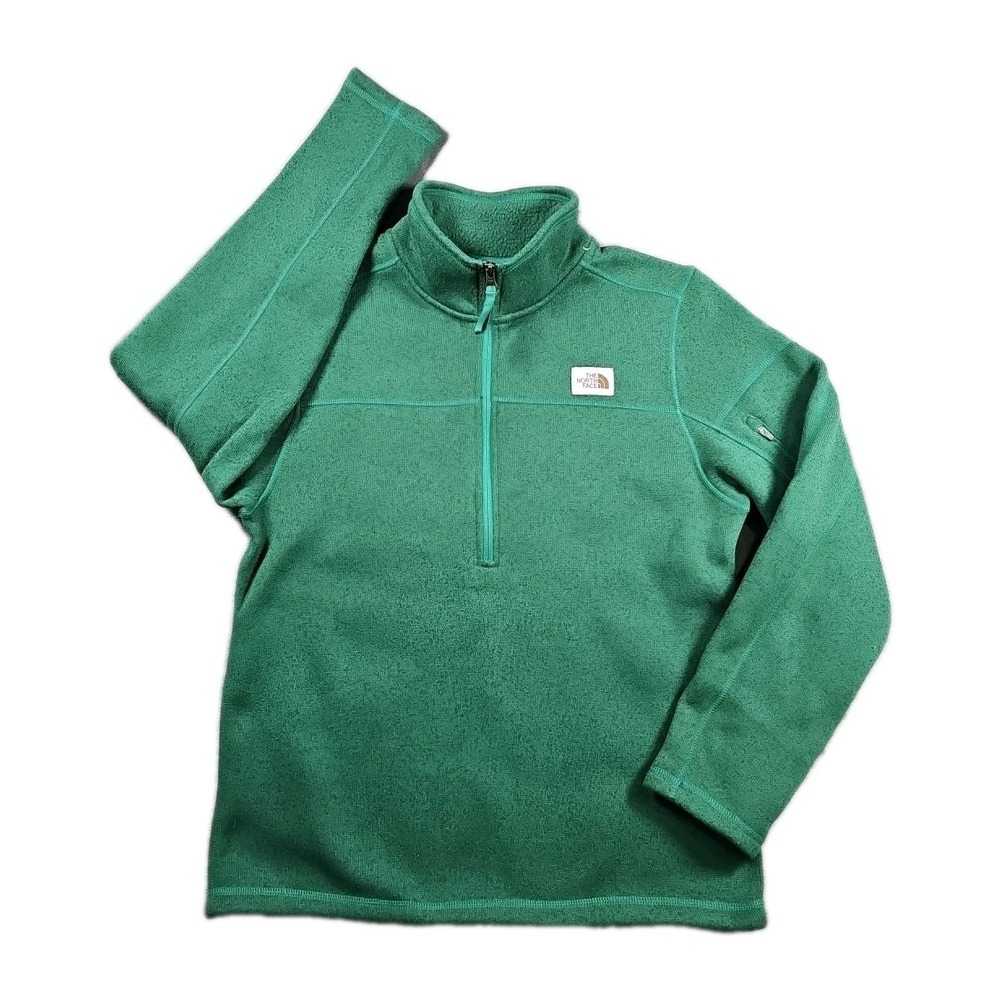 The North Face Chimborazo Fleece Jacket Men Medium Green TNF‎ 1/2-Zip #NF0A3YR8